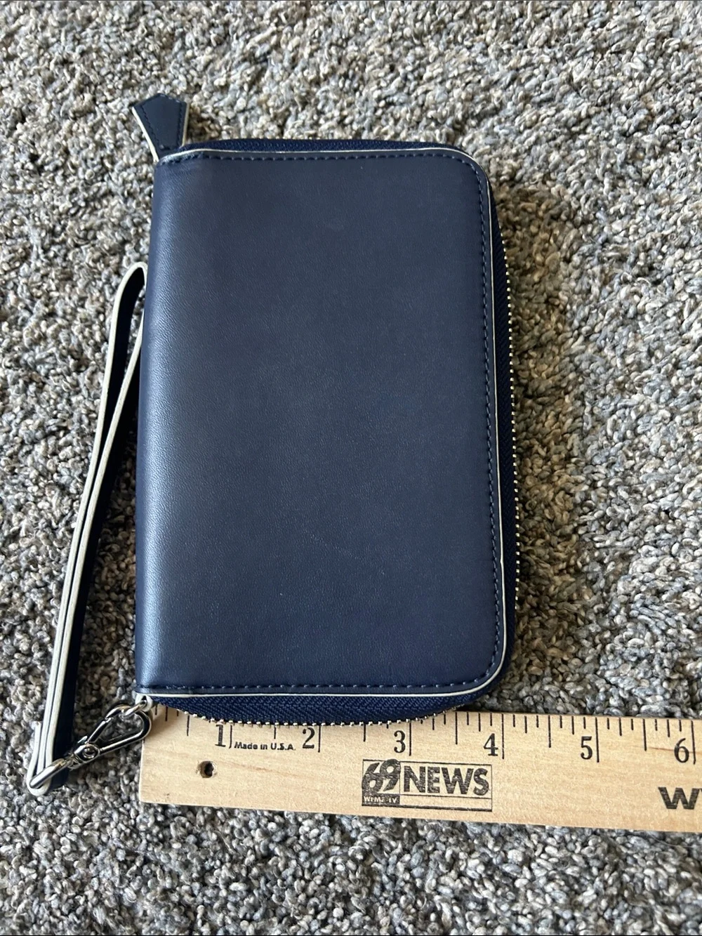 Vera Bradley Navy Leather-Look Wristlet and Zip Wallet Set